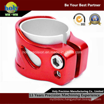 Red Anodized Double Sided CNC Aluminum Tube Clamp